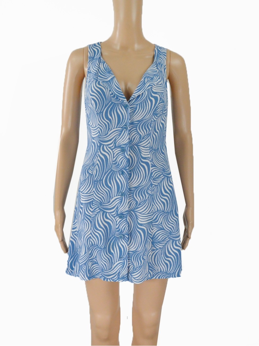 Reformation Rilynn Blue White Summer Mini Dress